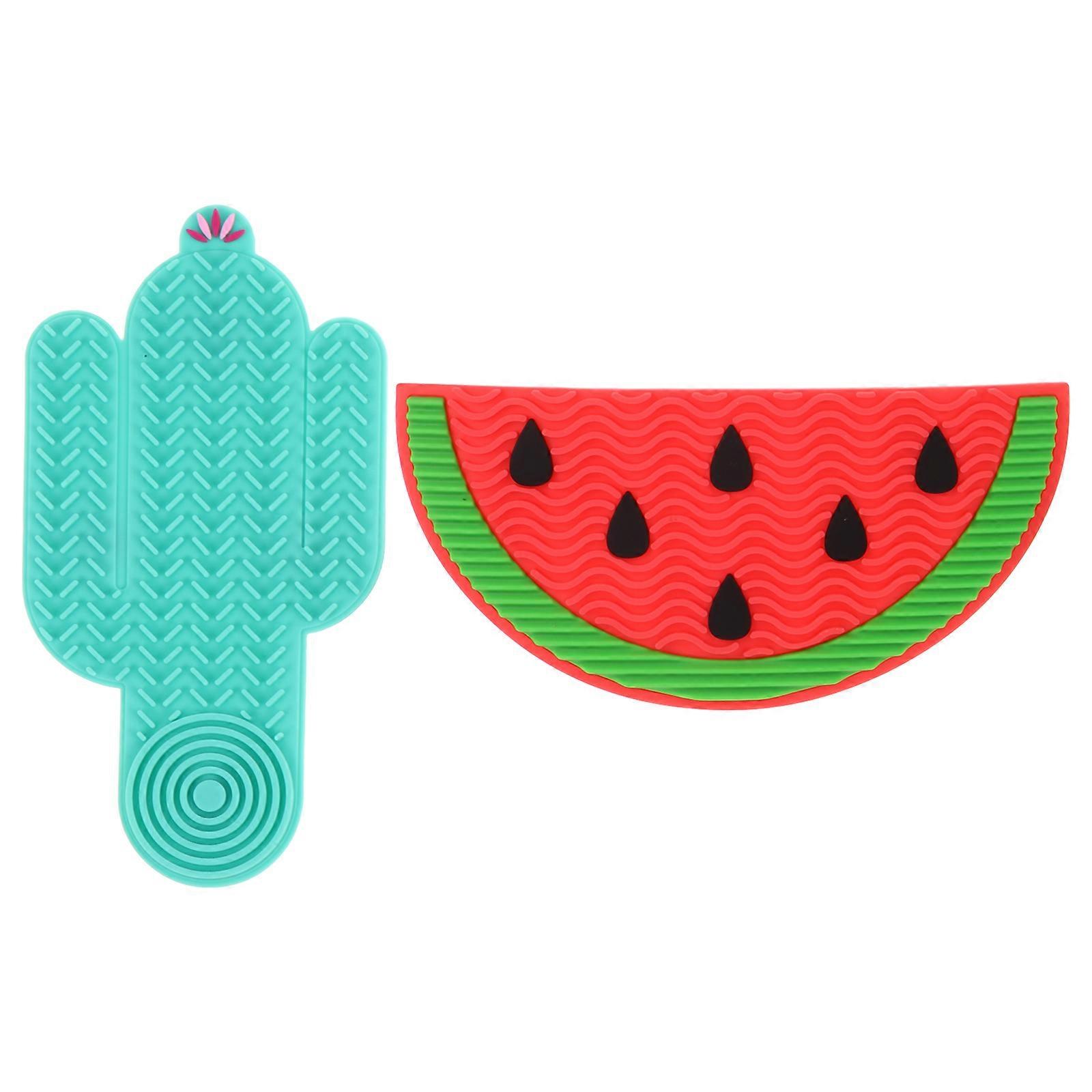 Makeup Brush Cleaning Mat Silicone Tool for Deep Cleaning 2Pcs Suction Cup