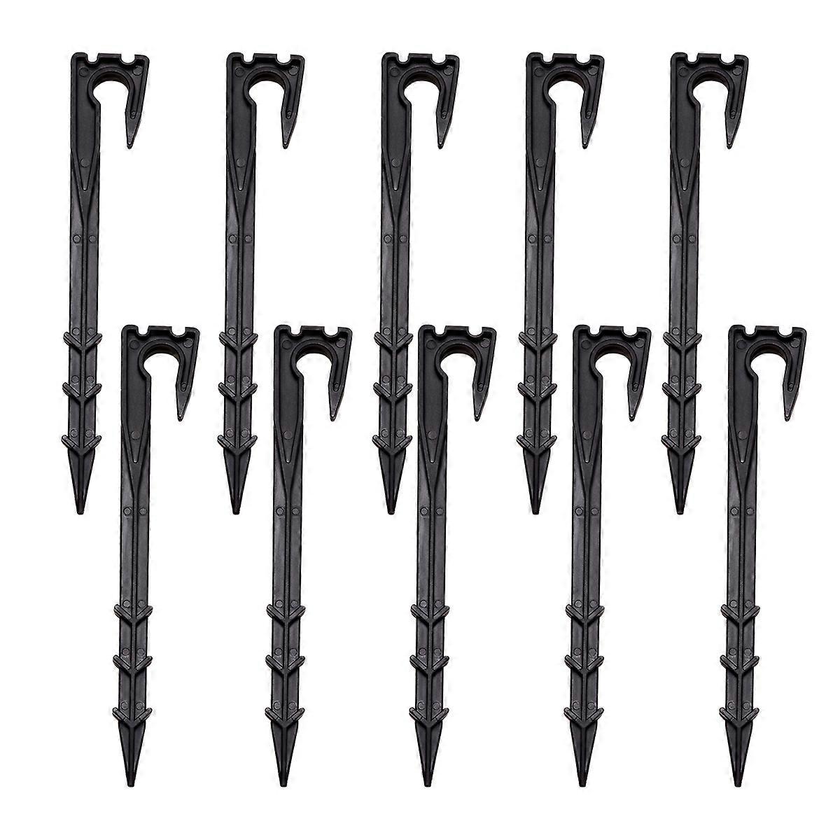 Garden Stakes Ground Nails for Fixing 10Pcs Durable Black Multi-Purpose Rods