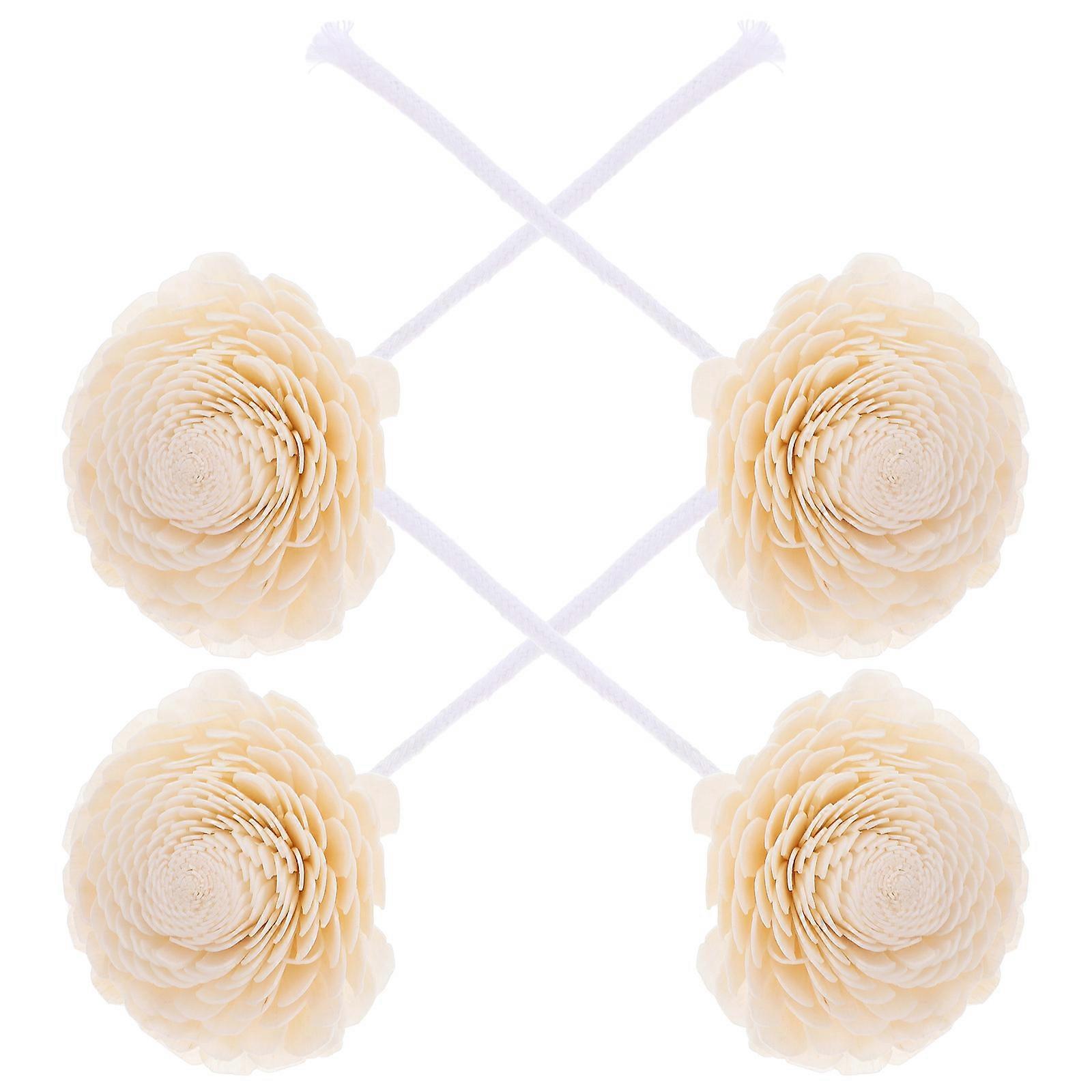 Light Yellow Cotton Aromatherapy Flower Diffuser for Home Decoration 4Pcs