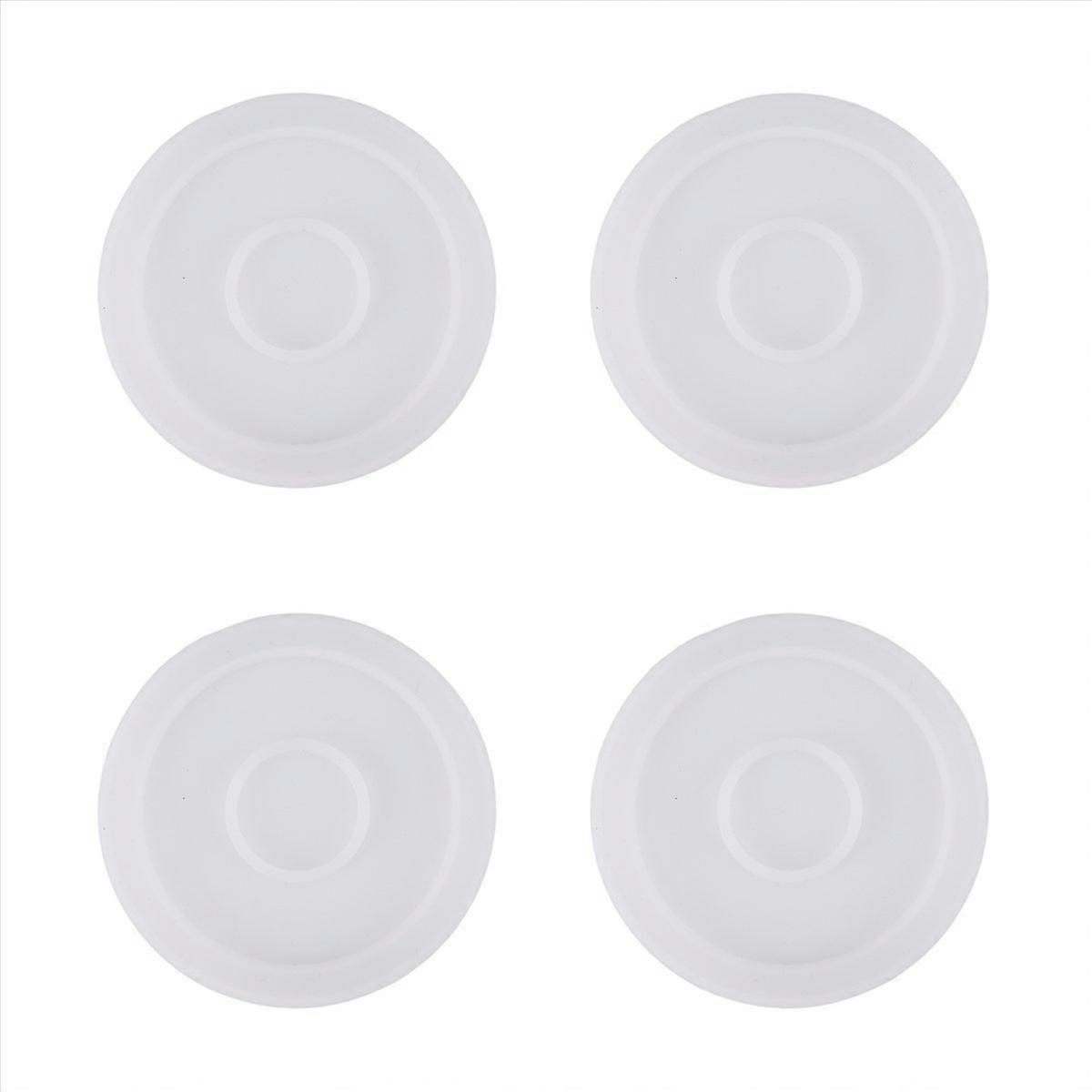 4 Pack Round Silicone Coaster Molds,Clear Epoxy Molds