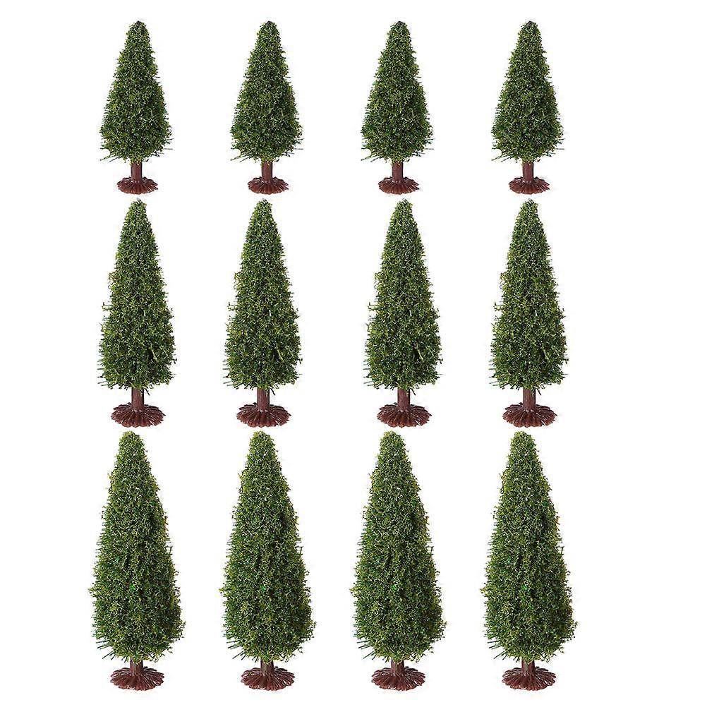 Tree Landscape Models Mixed Pine Tree For Diy Crafts Building Scenery Railway Model Trees Green Plastic 12Pcs