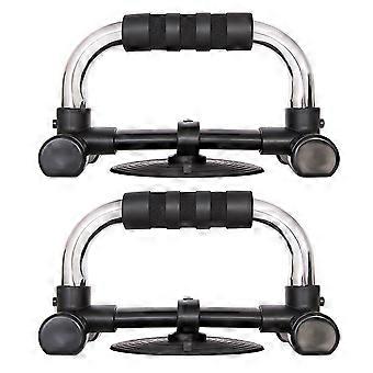 1 Pair H-type Multifunction Push Up Bars Grip Home with Suction Cup Gym Indoor Sports Crunches Fitness Body Building Non Loss Weight (Black)