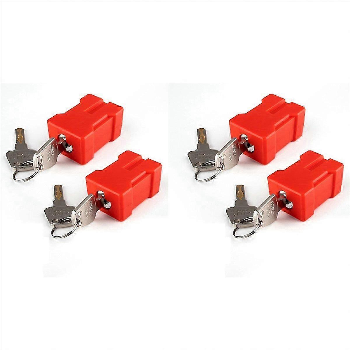 4Set Plug Lock-Electrical Cord Plug Lockout Device,Electrical Shutdown Service Fits U.S Standard 2 a