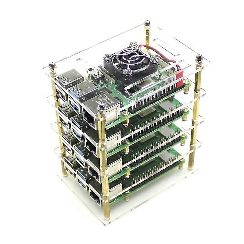 Raspberry Pi Stackable Case - Multi-layer Cluster Housing For 3b/3b+/4b (stackable Design)