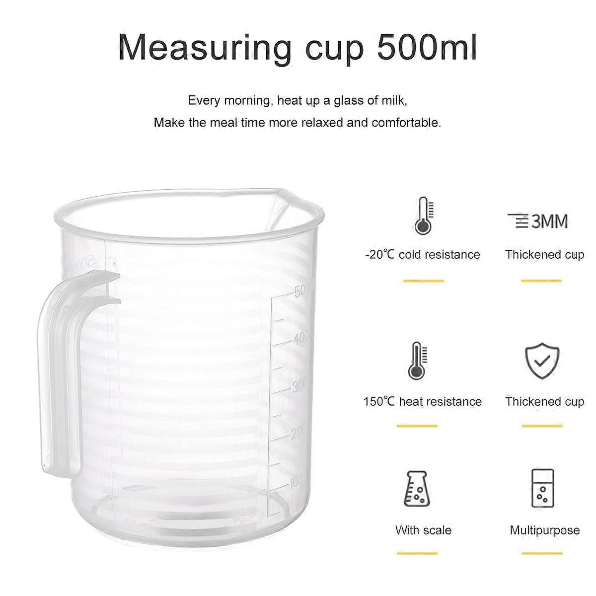Measuring Cup Plastic Measuring Cup for Baking Use 1Pcs Transparent with Lid