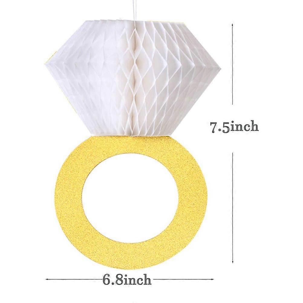 Creative Honeycomb Ring Decor for Wedding Proposal 3Pcs Hanging Paper