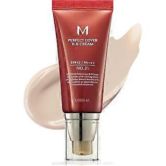 Perfect Cover BB Cream No.21 Light Beige - Light with Cool Undertone SPF 42 PA +++1.69 Fl Oz - Tinted Moisturizer for face with SPF