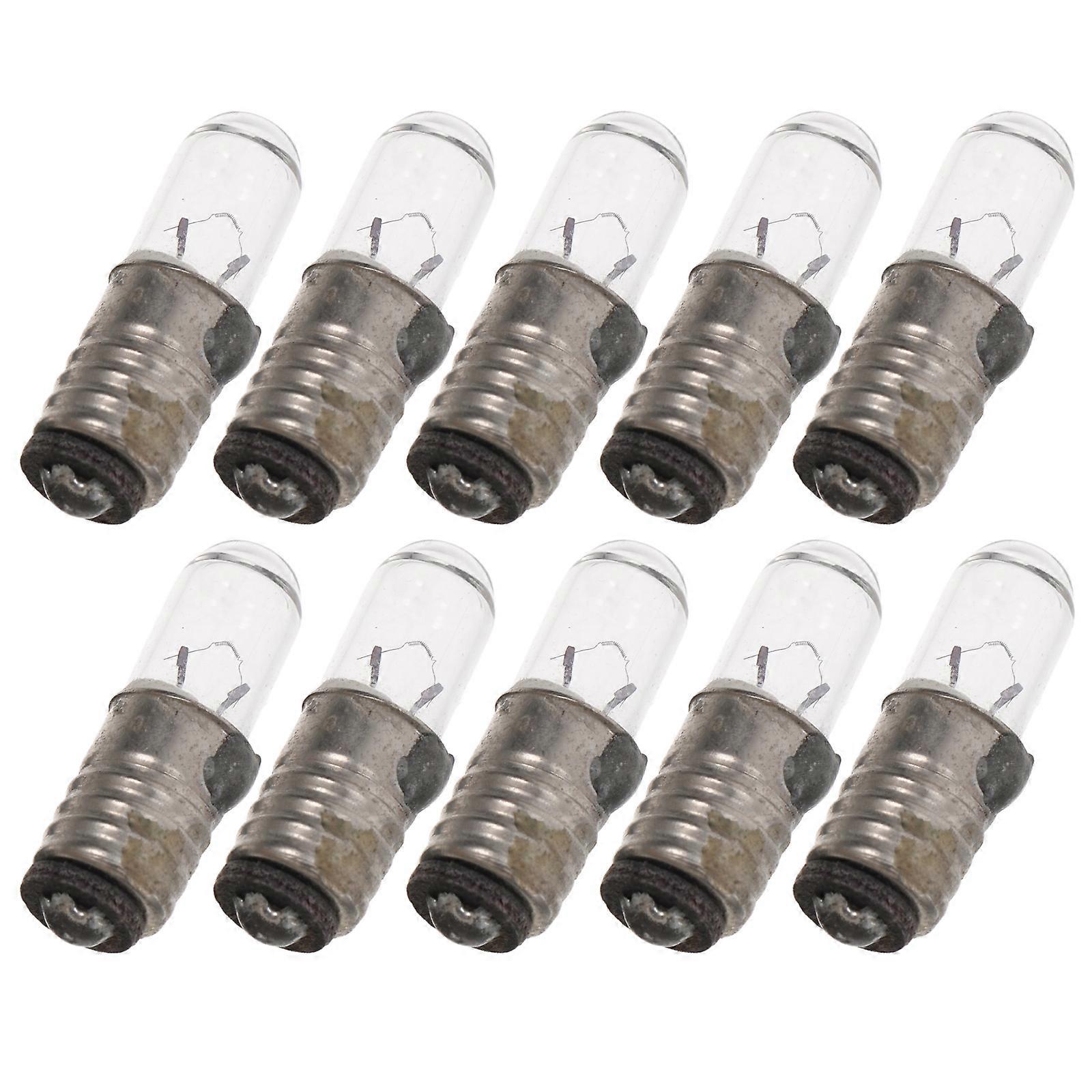 Mini Light Bulbs Lamp Bulbs for Microscopes Screw Base 10Pcs for Experiments