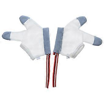 1 Pair Baby Teething Gloves Easily Hold Nylon Half-finger Baby Gloves (L)