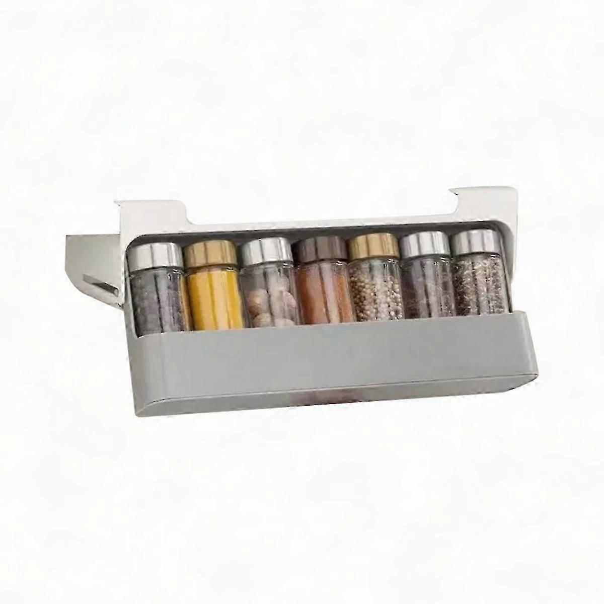 Wall mounted spice rack adjustable storage case
