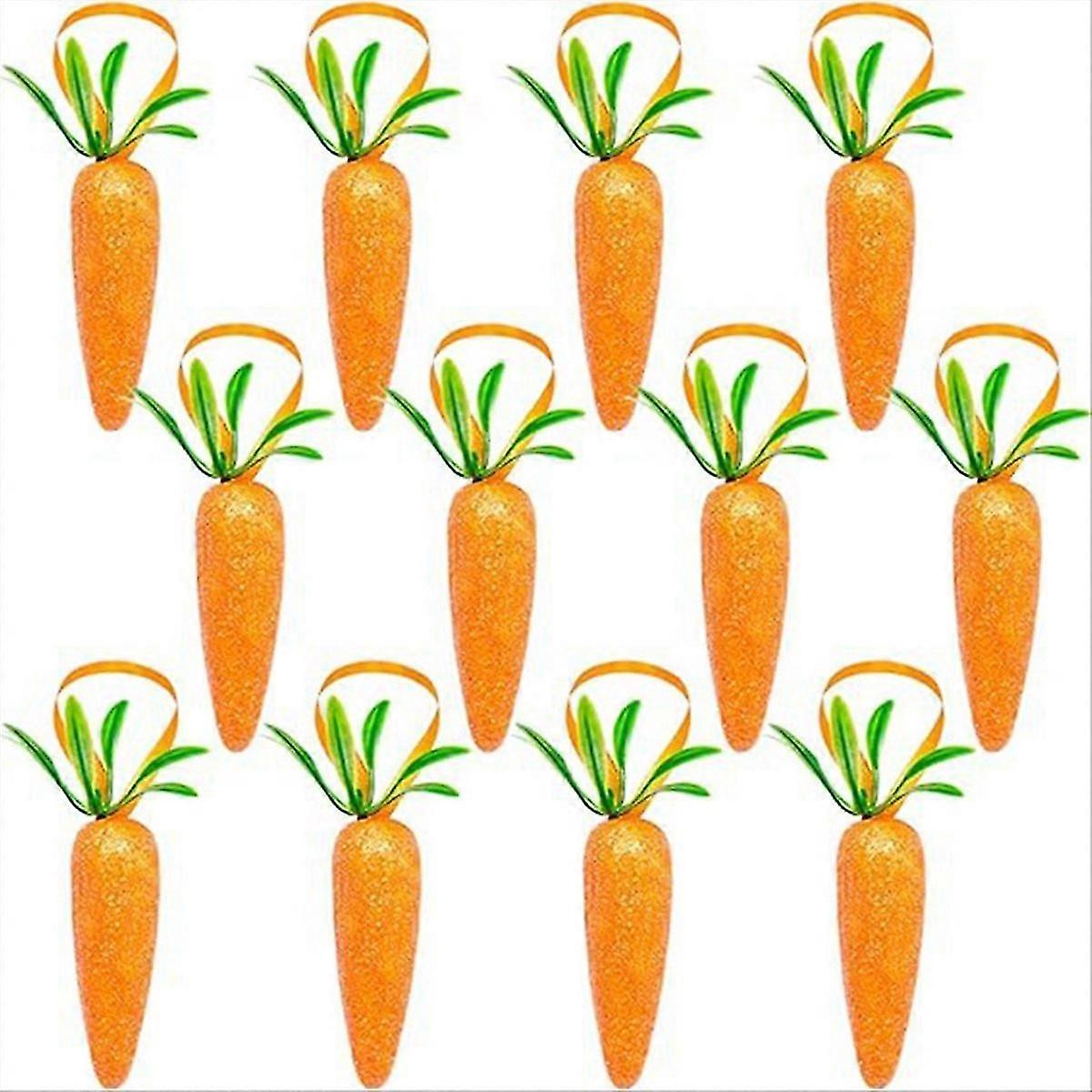 Easter Carrot Hanging Ornaments, 12Pcs for Easter Decoration