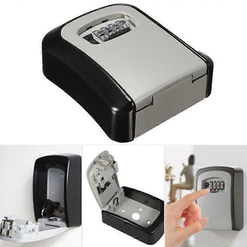 Key box - Security - Wall mounted - 4 digits - Aluminum - BlackGrey