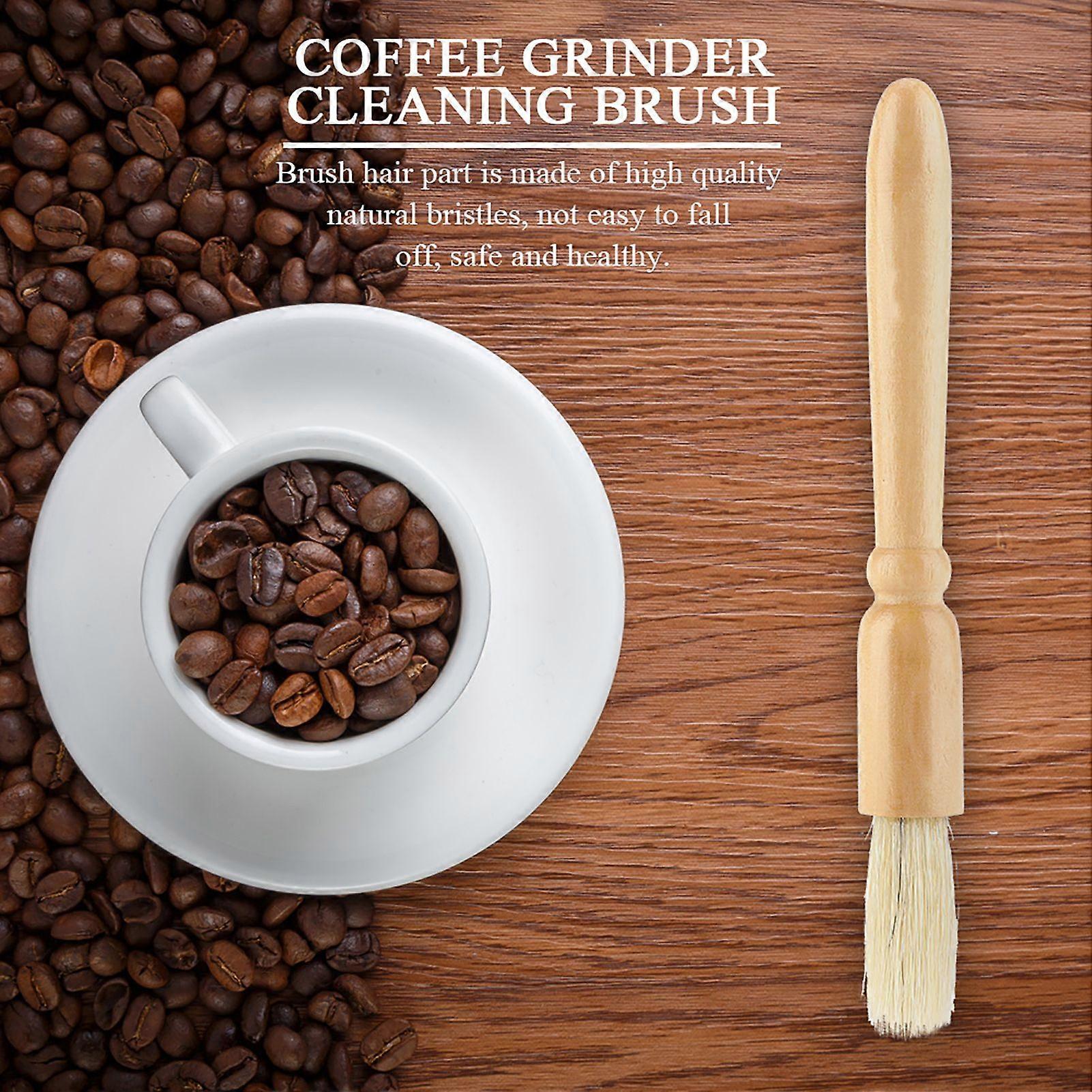Coffee Grinder Machine Cleaning Brush Solid Wooden Handle Practical Cleaner Tool Accessory