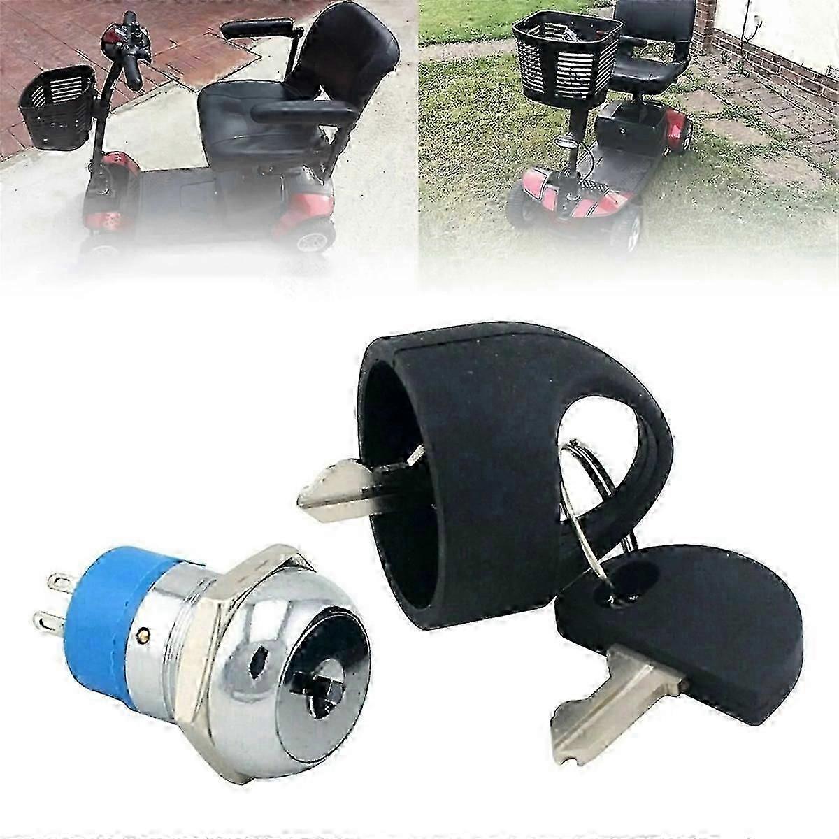 Ignition Switch Lock with Keys Mobility Scooter Spare Start on/Off Ignition Switch compatible Motorcycle E