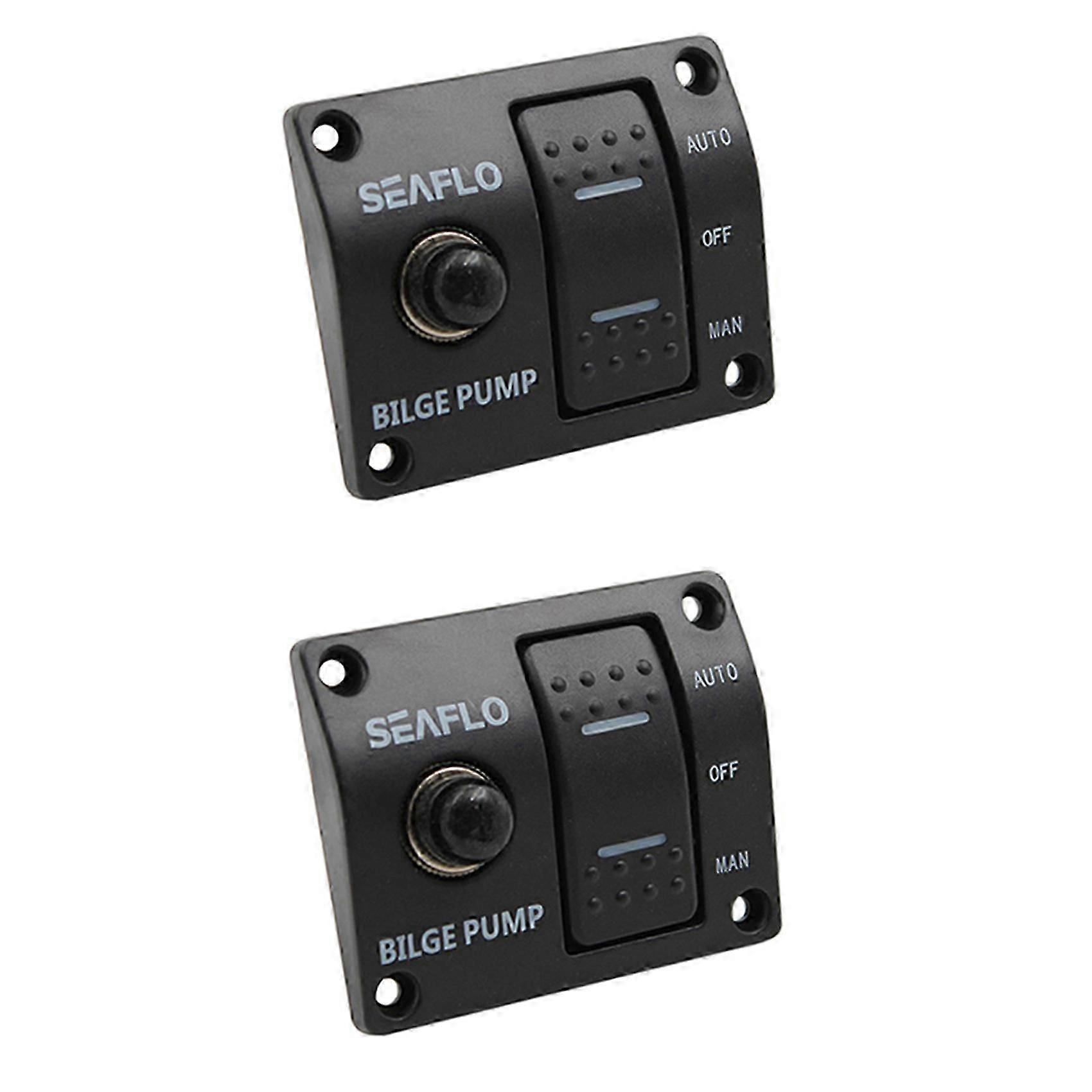2X Bilge Pump Control Switch Automatic Pump Marine Panel Switch 3-WAY Switch Panel compatible with Bilge Pump