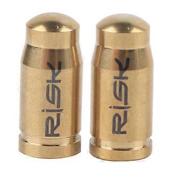 2 Pcs/Lot TC4 Titanium Alloy Mountain Road Bike Valve Cap for Inner Tube Gas Nozzle (Gold)