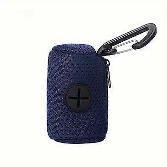Distributeur portable de sacs à déjections canines, porte-sacs en filet avec mousqueton pour les promenades en extérieur