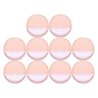 Comfortable Pink Powder Puff Makeup Applicators for Girl 10Pcs Set