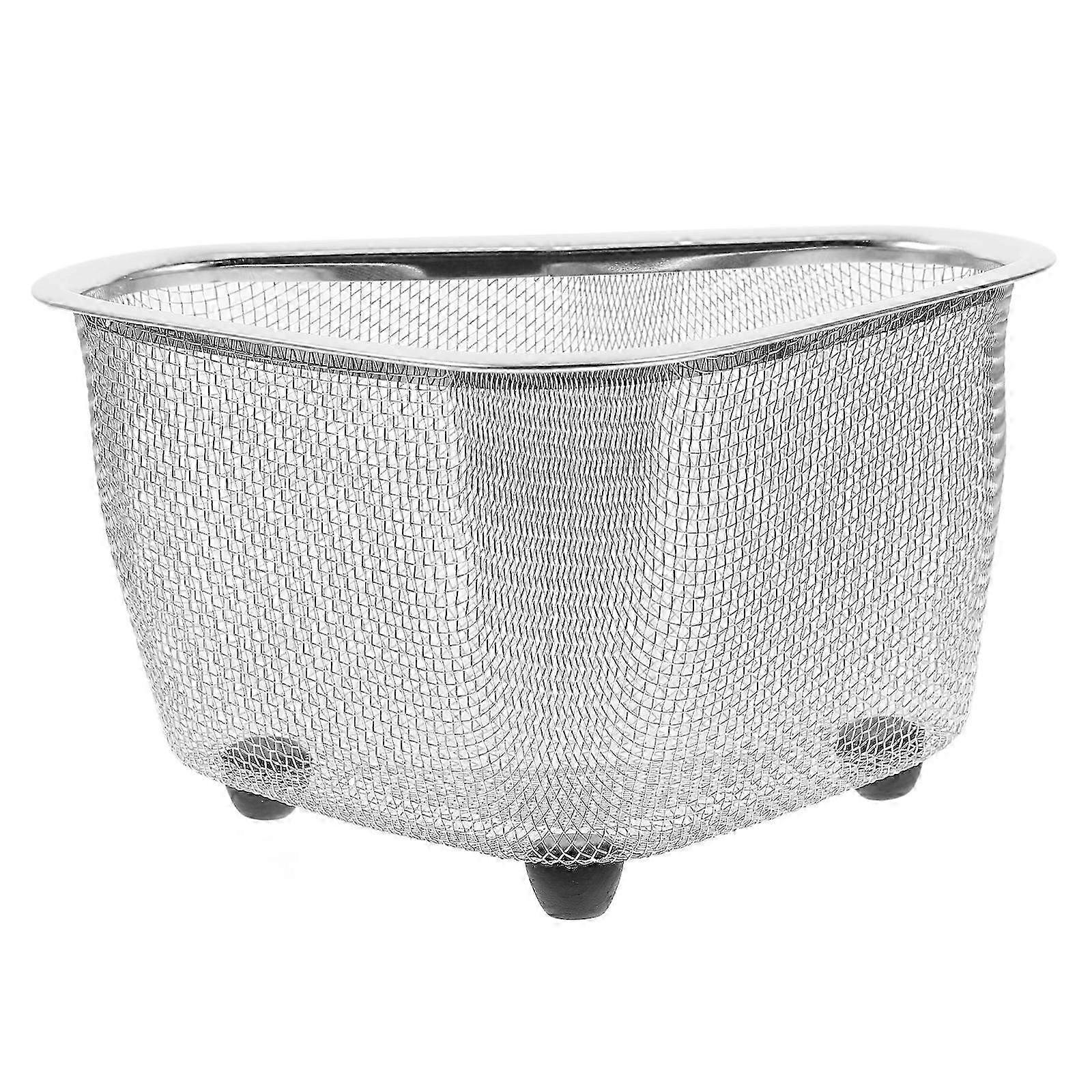 1pc Sink Corner Storage Basket Triangle Shape Sink Draining Basket compatible with Kitchen