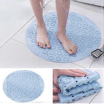 Silikon-Badewannenmassagekissen mit Bürste, rutschfestes Rückenmassagekissen, Fußwaschmatte für Bad und Dusche, Peeling-Fußbürste zur Entfernung abgestorbener Haut (Blau)