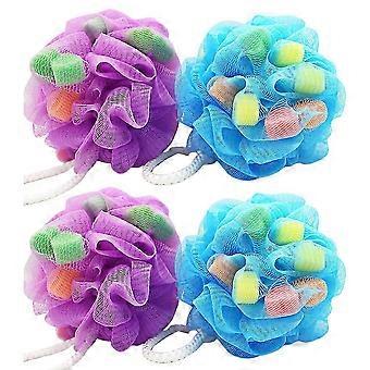 Loving Heart Badekugeln Schwamm für Kinder Baden Mesh Design Reinigung 4Pcs