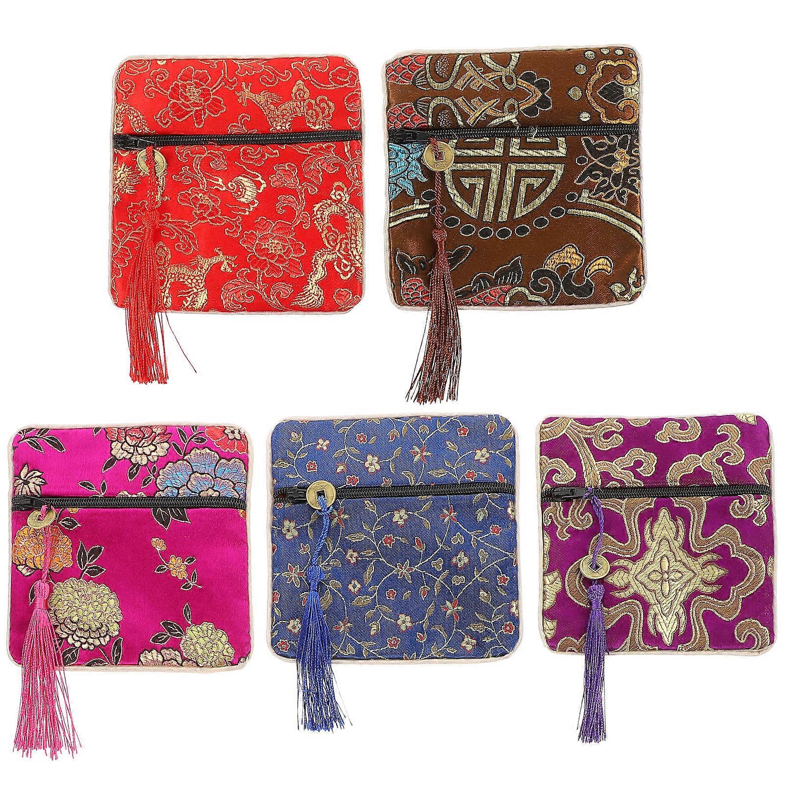 5Pcs Candy Drawstring Pouch Drawstring Coin Bag Fabric Storage Bag Drawstring Pouch