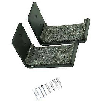 Grey Snowboard Display Holder Wall Mount Rack for Storage 2Pcs Metal