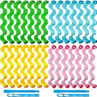 28pcs Hair Curlers, Spiral Hair Curlers For Long Hair, No Heat Curlers, Magic Curls With Styling Hooks-yuiy