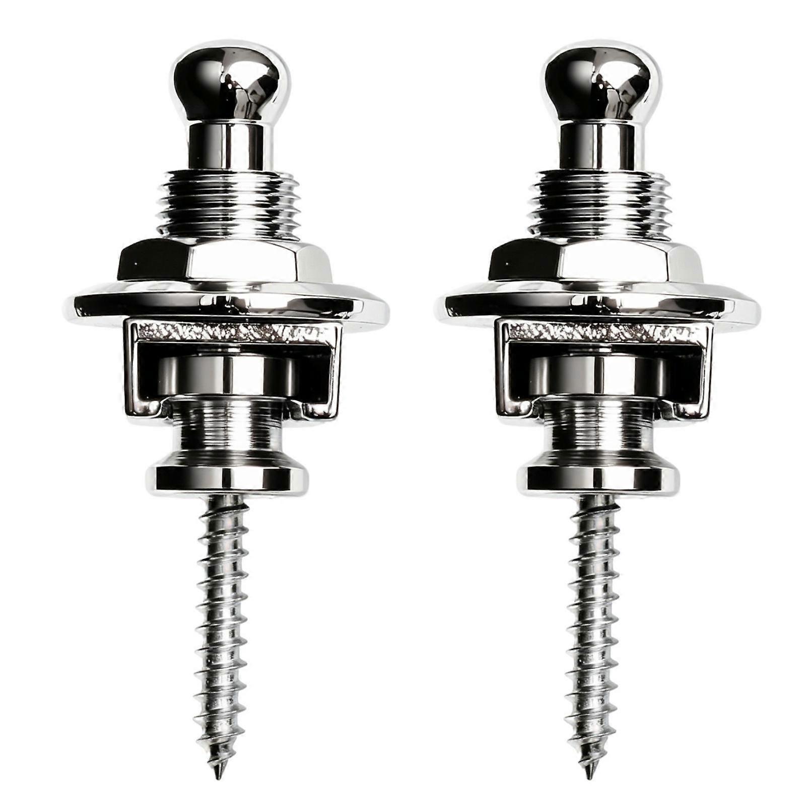 2 Pieces Strap Lock Button Replacement Guitar Strap Lock Screw-in String