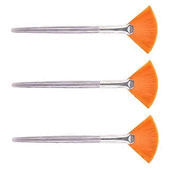 Facial Mask Brush for Makeup Use with 3Pcs Fan Makeup Brushes in Yellow