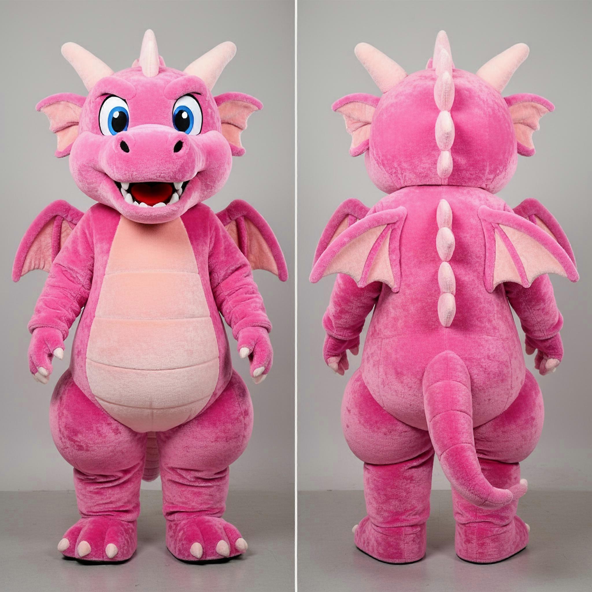 MASTICOT Blush Pink Velvety Dragon Mascot