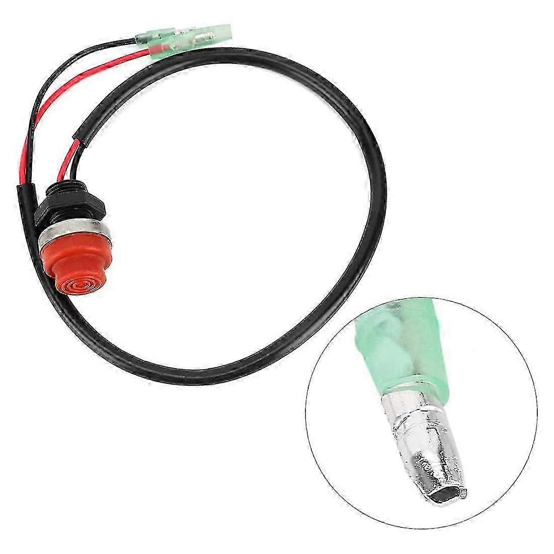 Universal Boat Outboard Engine Start Switch Keyless Push Button Waterproof with 45cm Wire