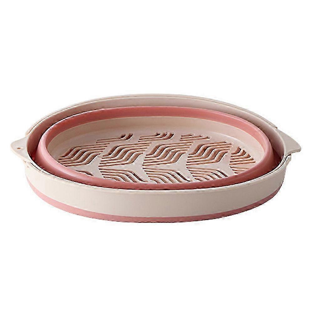 Foldable Drain Basket Double-Layer Kitchen Vegetable Basket for Storage 2Pcs