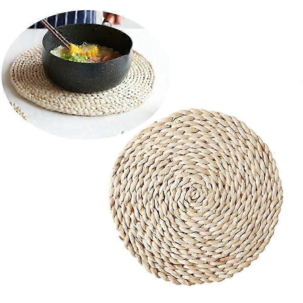 Thick Straw Placemat Protective Insulation For 3Pcs Dining