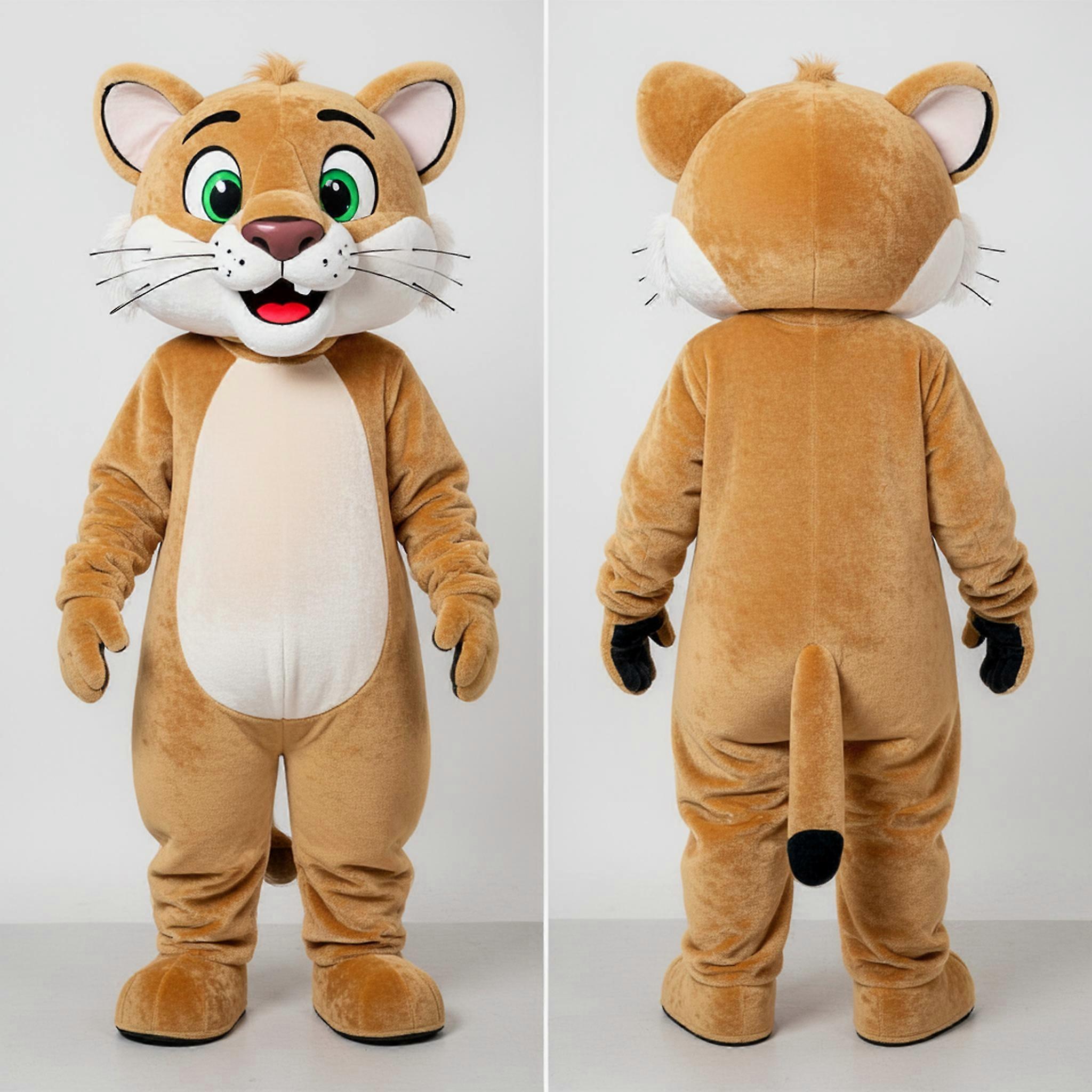 MASTICOT Tan Broad Shouldered Mountain Lion Mascot