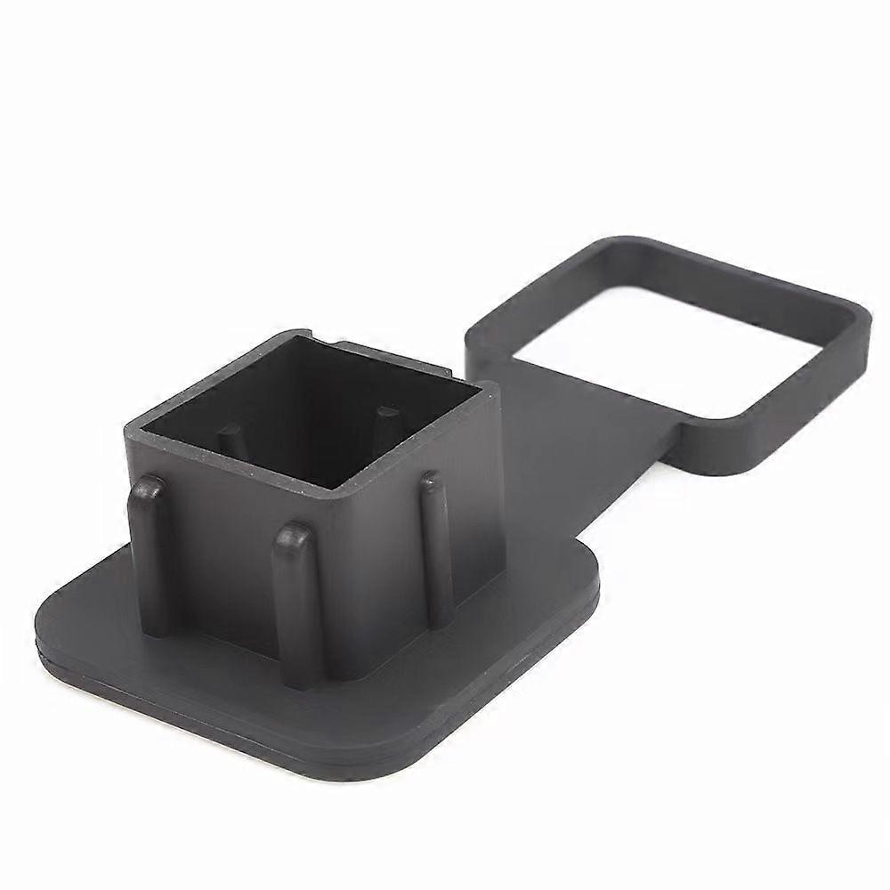 Tow Hitch Receiver Cover with Square Insert and Retaining Loop for Vehicles