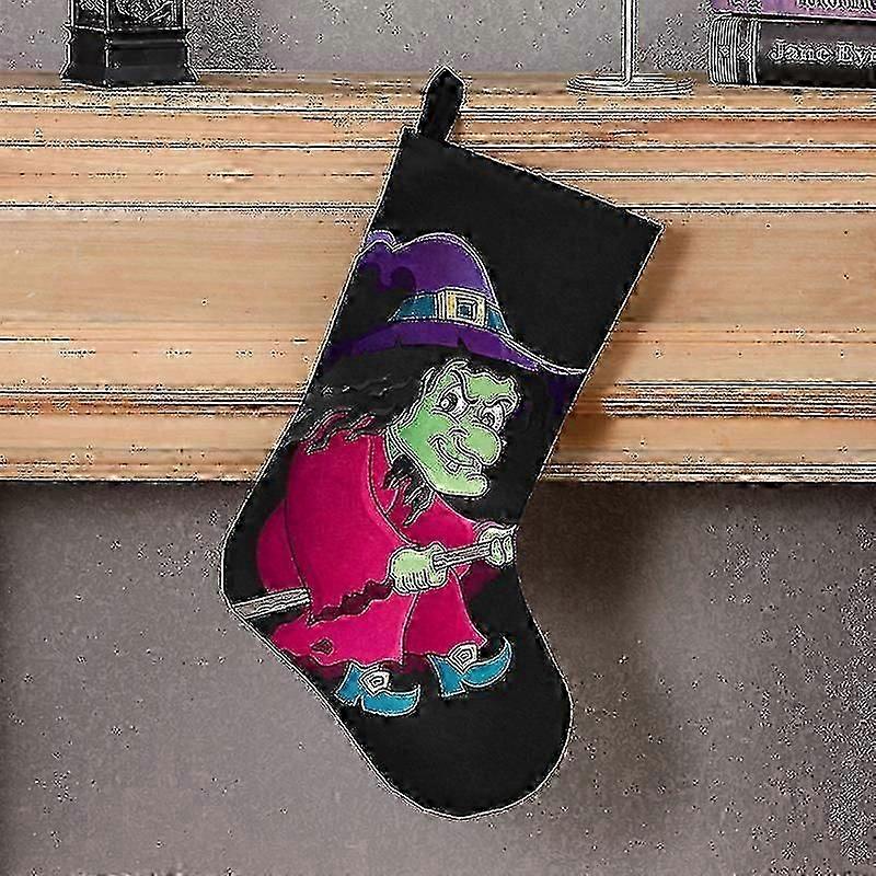 Ghost Skull Print Halloween Stocking-82