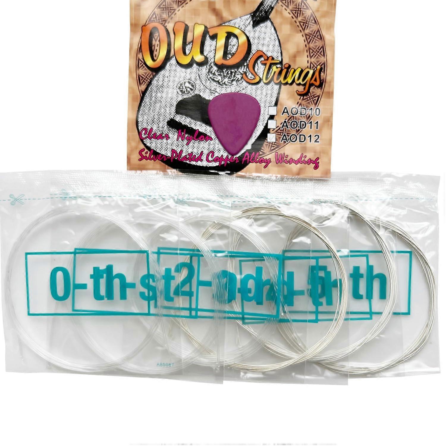 12 String Oud Strings Set Clear Nylon Silver Plated Copper for Balanced Tone and Stable Tuning