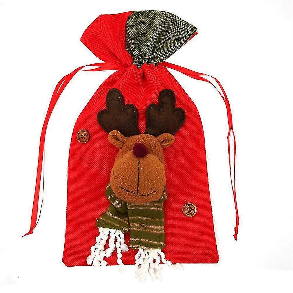 Christmas Candy Bags Elk Drawstring Pouch compatible with Storage Use
