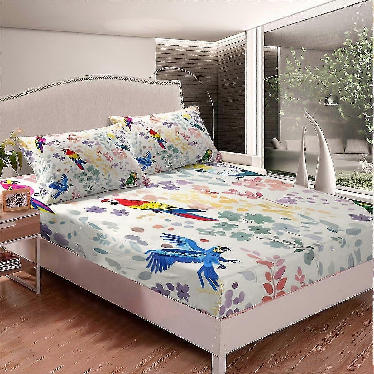 Tropical Bird Twin Fitted Sheet