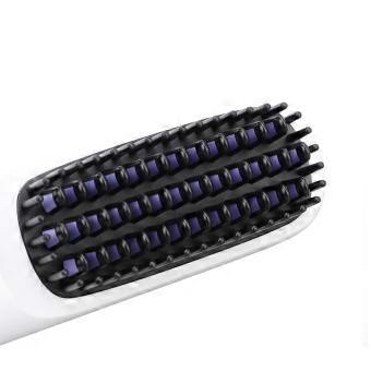 35W Cordless Hair Straightener Brush LED Display Portable Hot Brush 3 Temperature Settings Type C Fast Charging for All Hair Type White