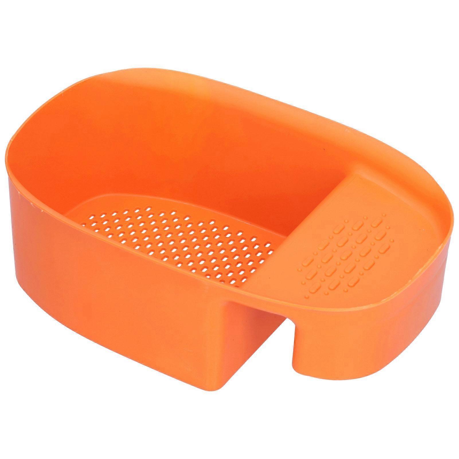 Sink Drain Rack Multifunctional Fruit Vegetable Drainer Leftovers Filter for Kitchen UseOrange