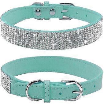 Strass hondenhalsband, leuke oogverblindende glanzende zachte suède hond kat strass halsband crystal diamanten
