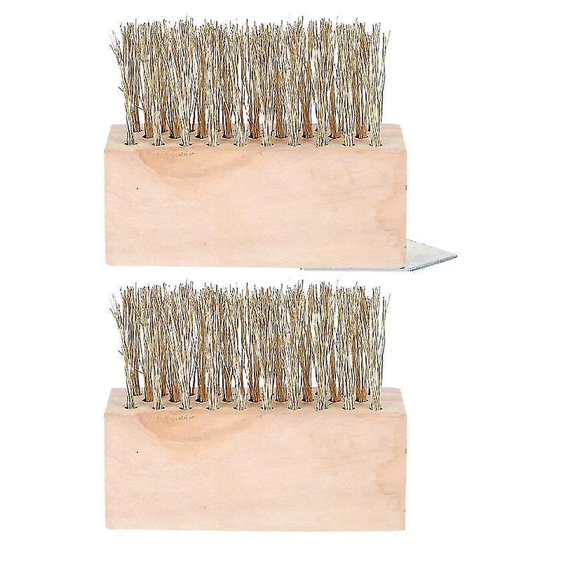 14X13cm Assorted Color Scrub Brushes 2pcs Weed Cleaning Brush Long Handle Weeding Brush Moss Cleanin