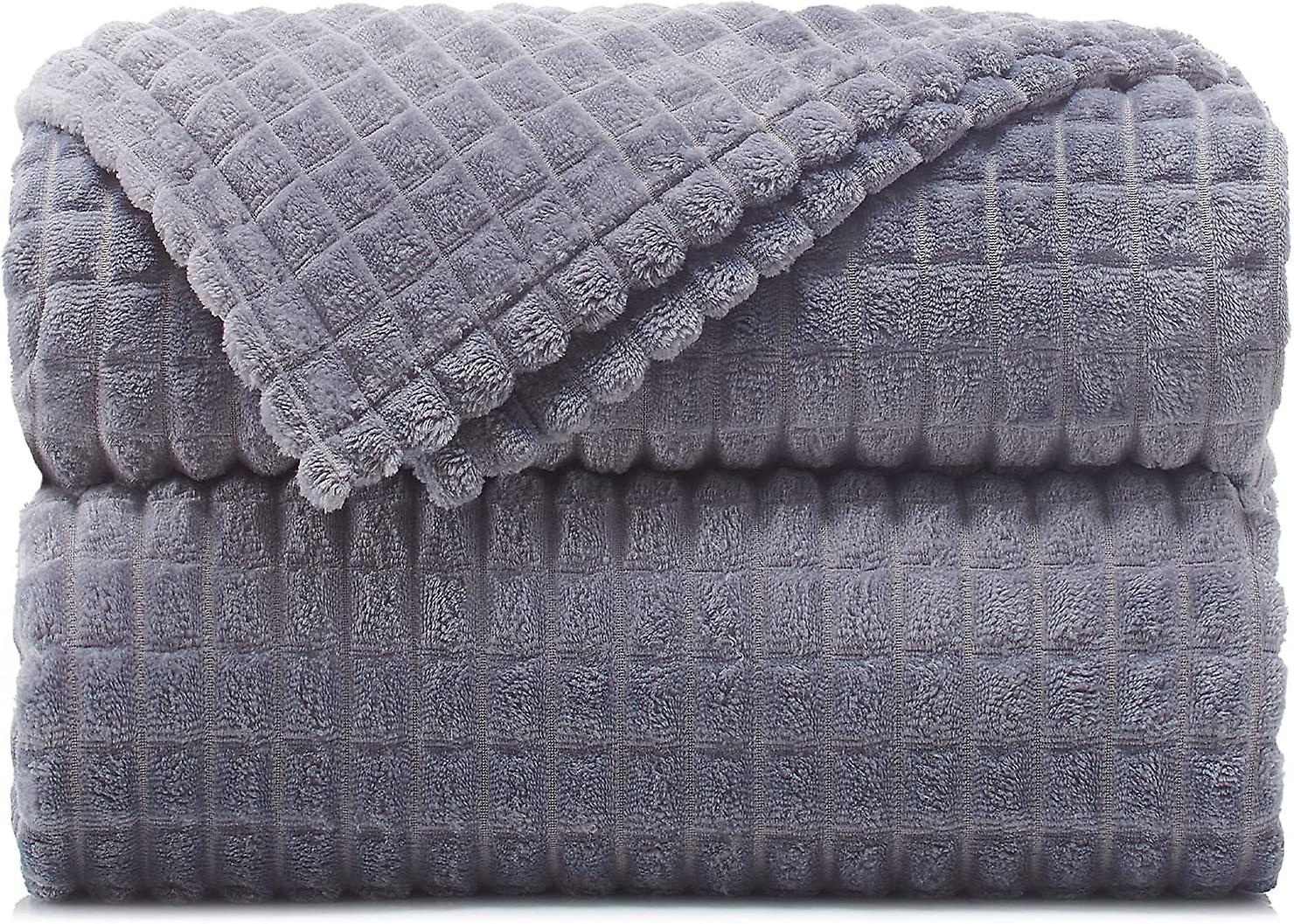 Blanket50"x60", Waffle Blanket - Lightweight Flannel Fleece - Soft And Comfortable - Great For Beds, Sofas, Sofas