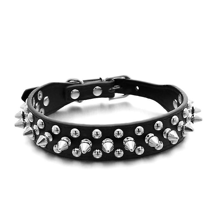 Studded Dog Collar Leather Spiked Rivet Studded Dog Collar Padded Anti-bite Anti-bite Pet Collar