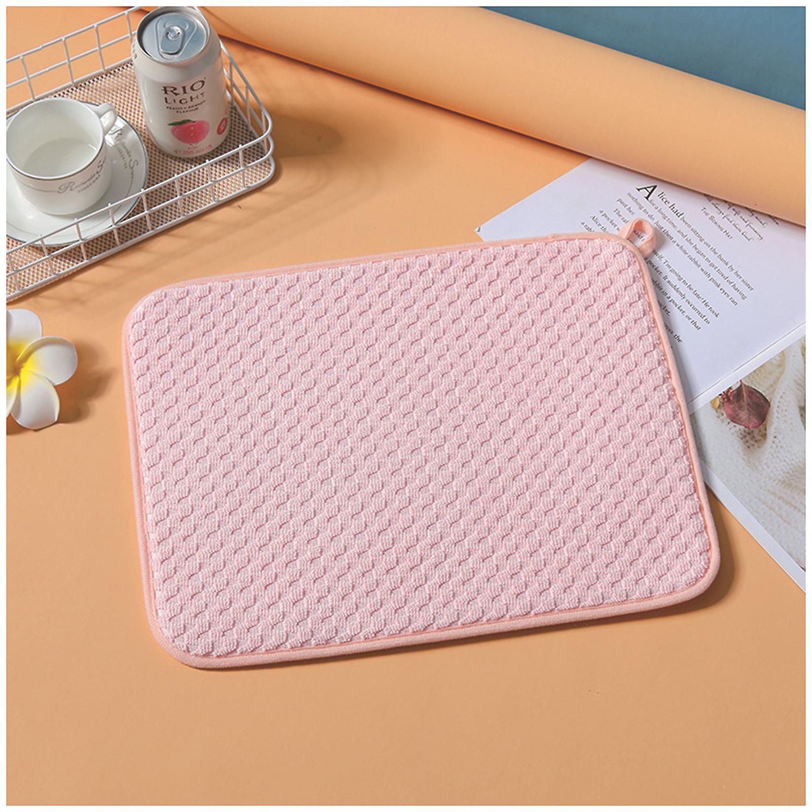 2pcs Tableware Drying Heat Insulation Mat Durable Anti-slip Drip Tray Quiet Mat Saving Space For Storage