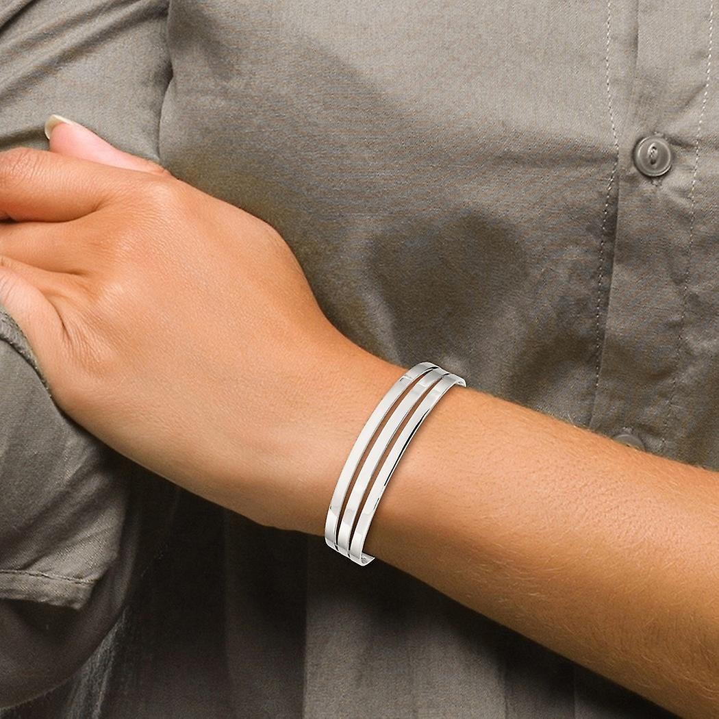 925 Sterling Silver Solid Polished back Bangle Bracelet 16mm Wide Cuff-Bracelet for Women