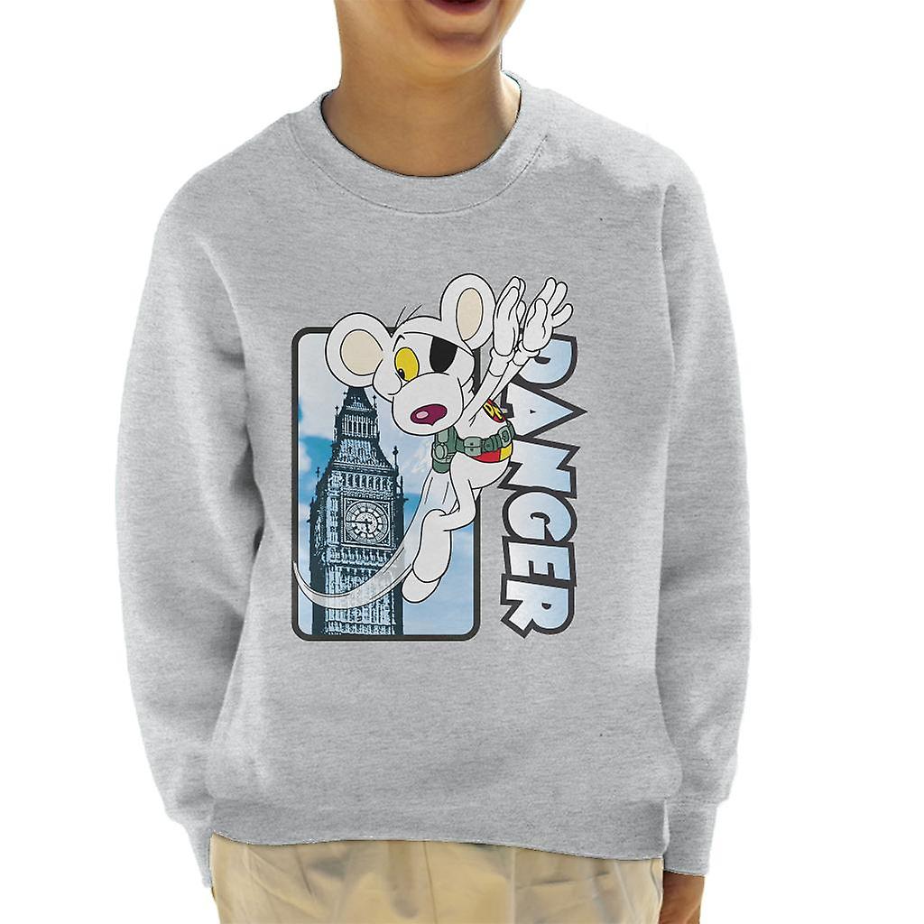 Danger Mouse Flying Past Big Ben Kid's Sweatshirt