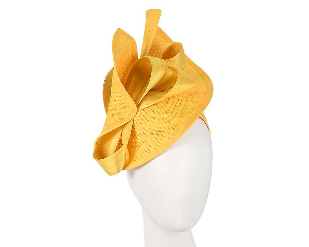 Large yellow Fillies Collection racing fascinator with bow S235Y